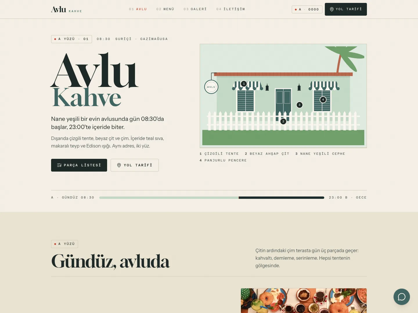 Cafe demo sitesi ekran görüntüsü