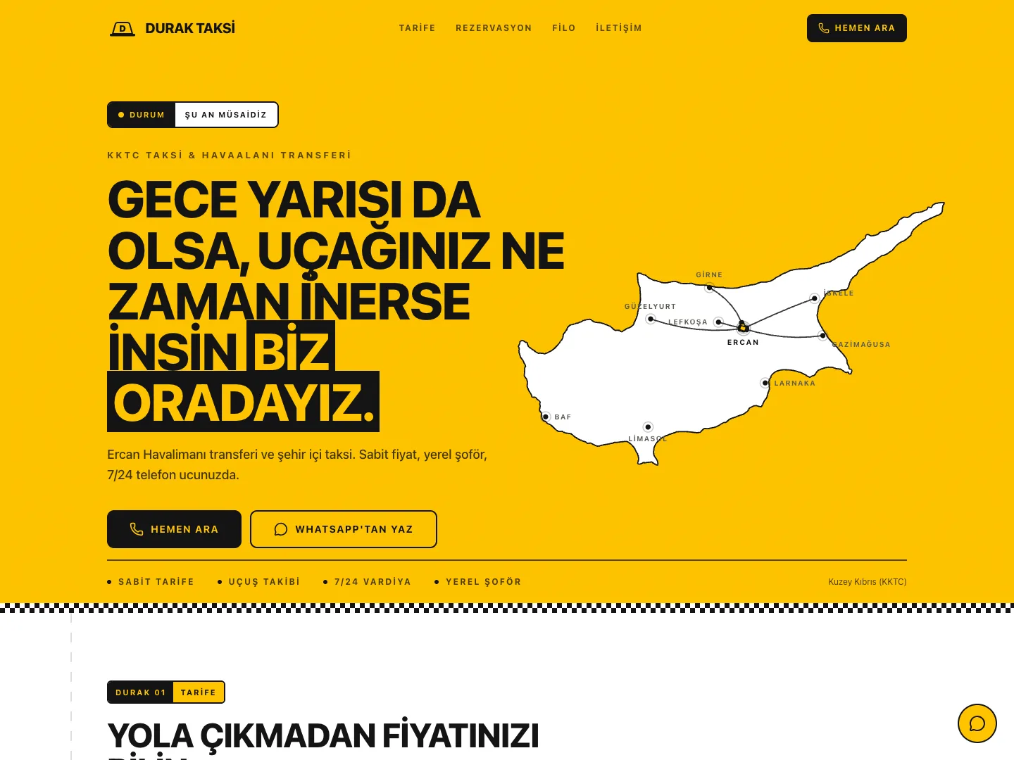 Taksi demo sitesi ekran görüntüsü