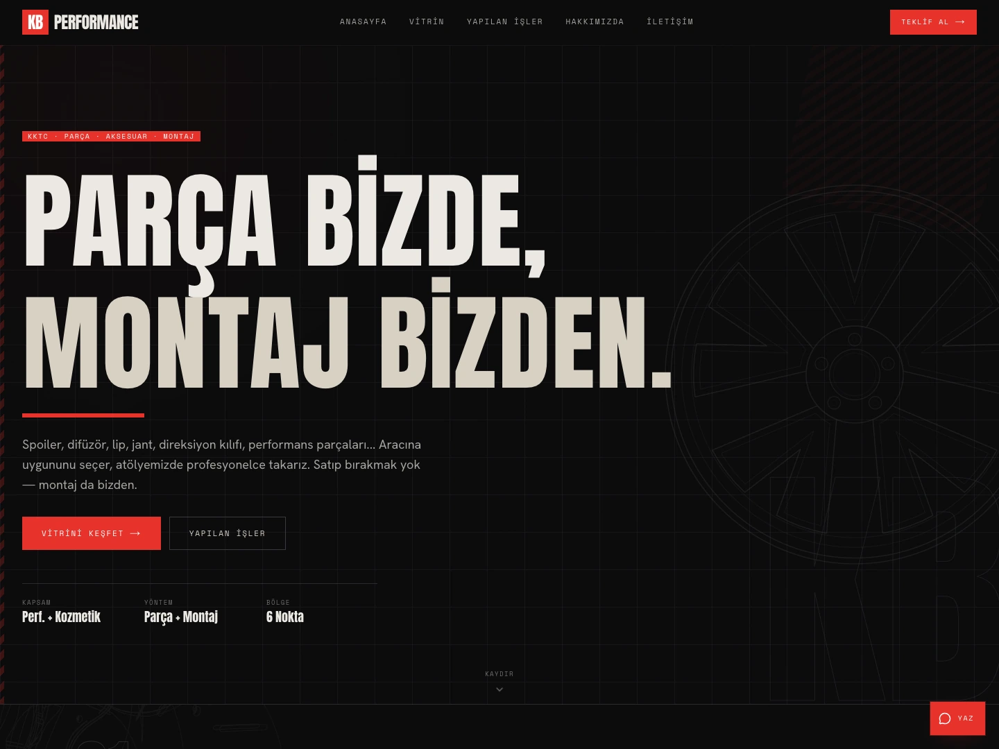 Kb Performance web sitesi ekran görüntüsü