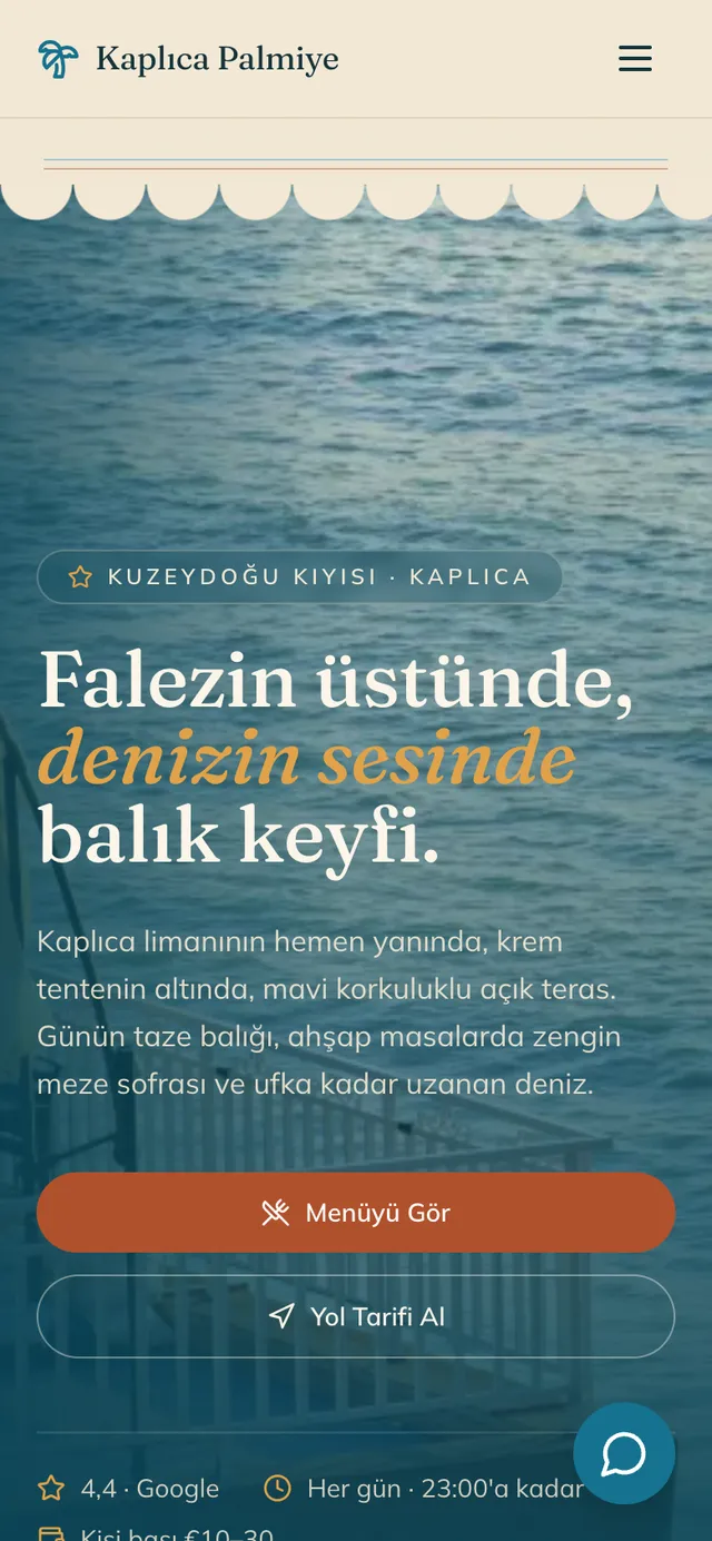 Kaplıca Palmiye Restaurant, telefon görünümü